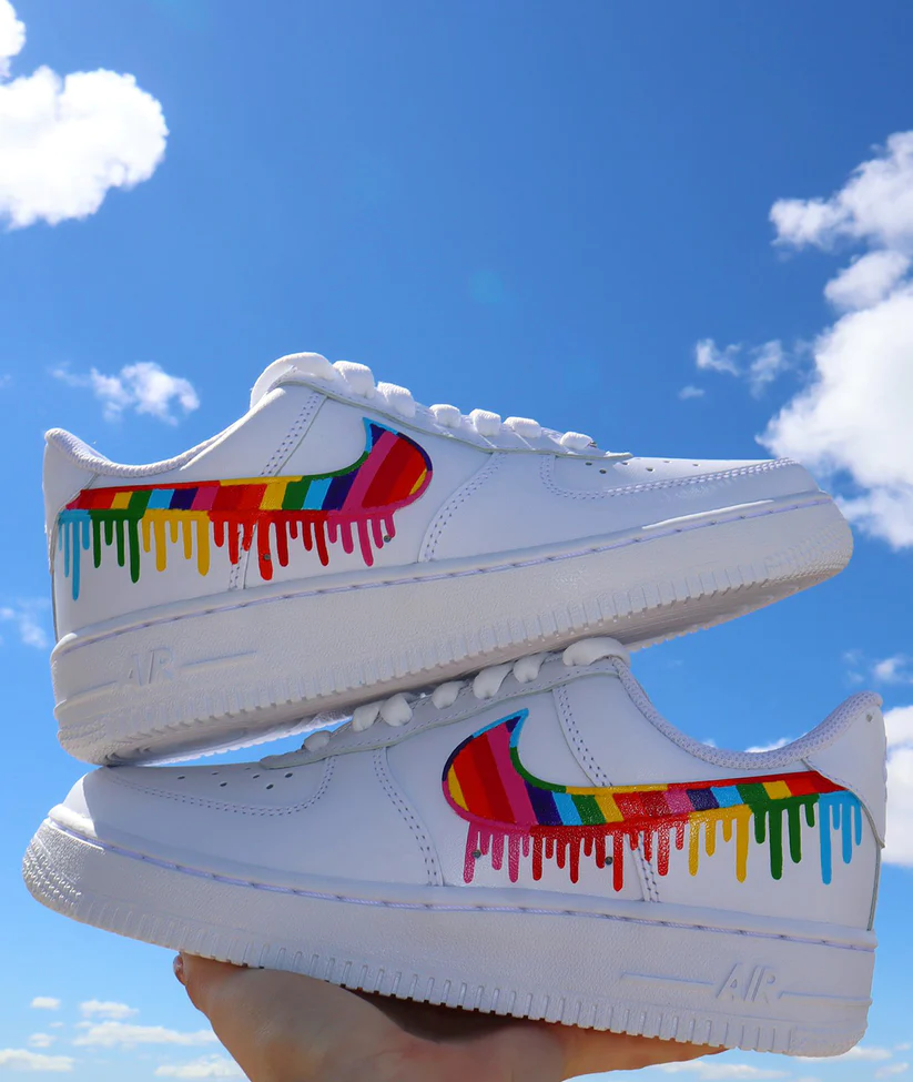 custom air force 1 rainbow drip