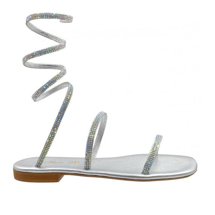 S.PIERO E34-006 SILVER SANDALS - Como Store