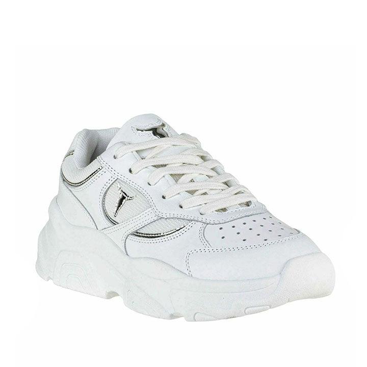 WINDSOR SMITH GHOSTED WHITE/SILVER SNEAKERS - Como Store