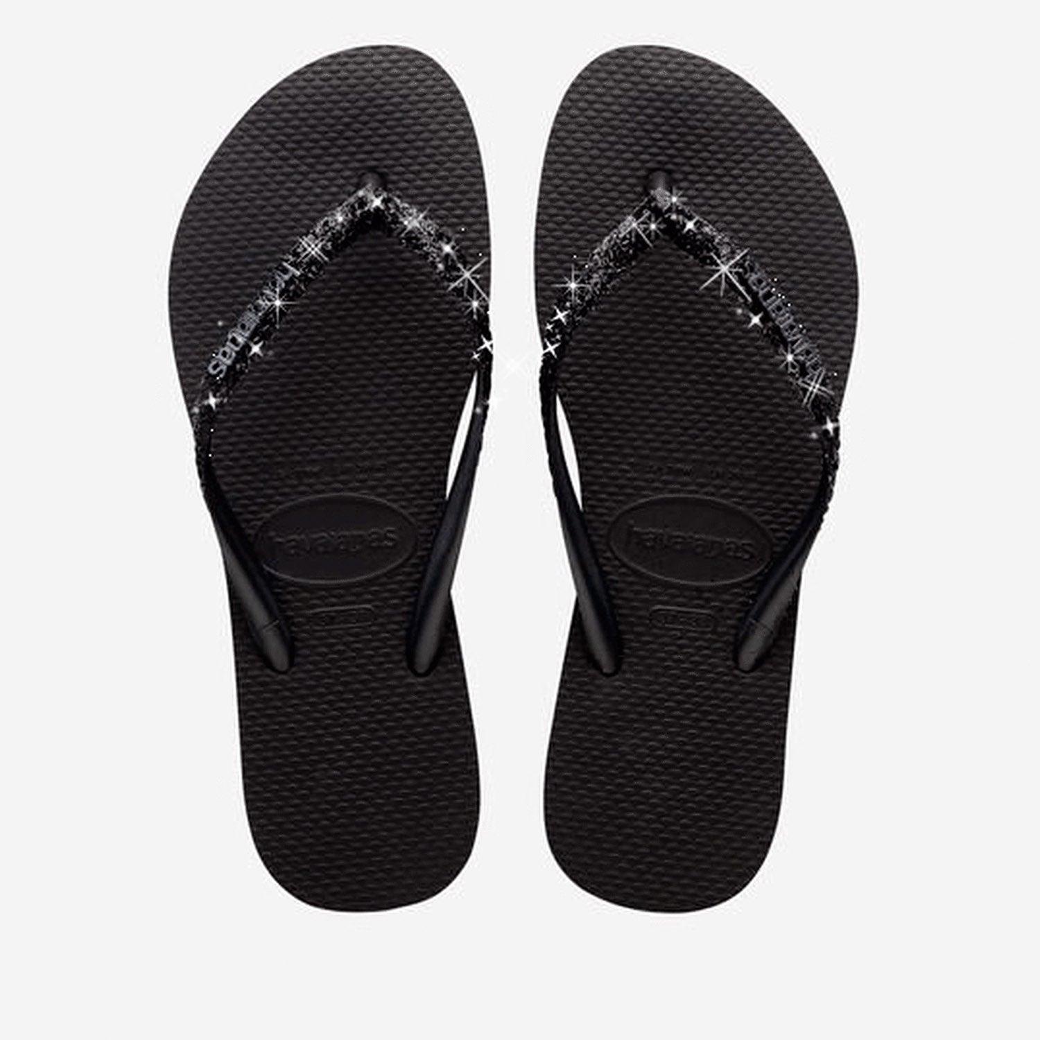 HAVAIANAS SLIM GLITTER II BLACK PRETO/CINZA - Como Store