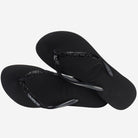 HAVAIANAS SLIM GLITTER II BLACK PRETO/CINZA - Como Store