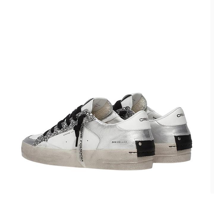 CRIME LONDON SKATE SILVER DELUXE SNEAKERS - Como Store