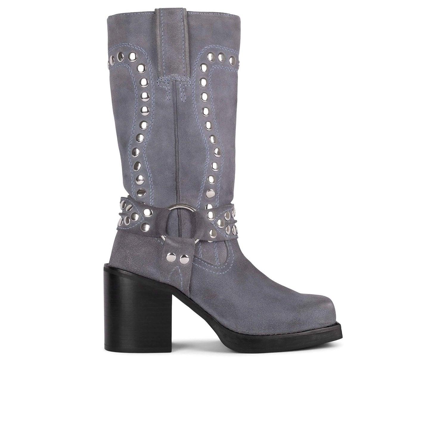 JEFFREY CAMPBELL - JUVENILE-S DUSTY BLUE SUEDE SILVER - Como Store