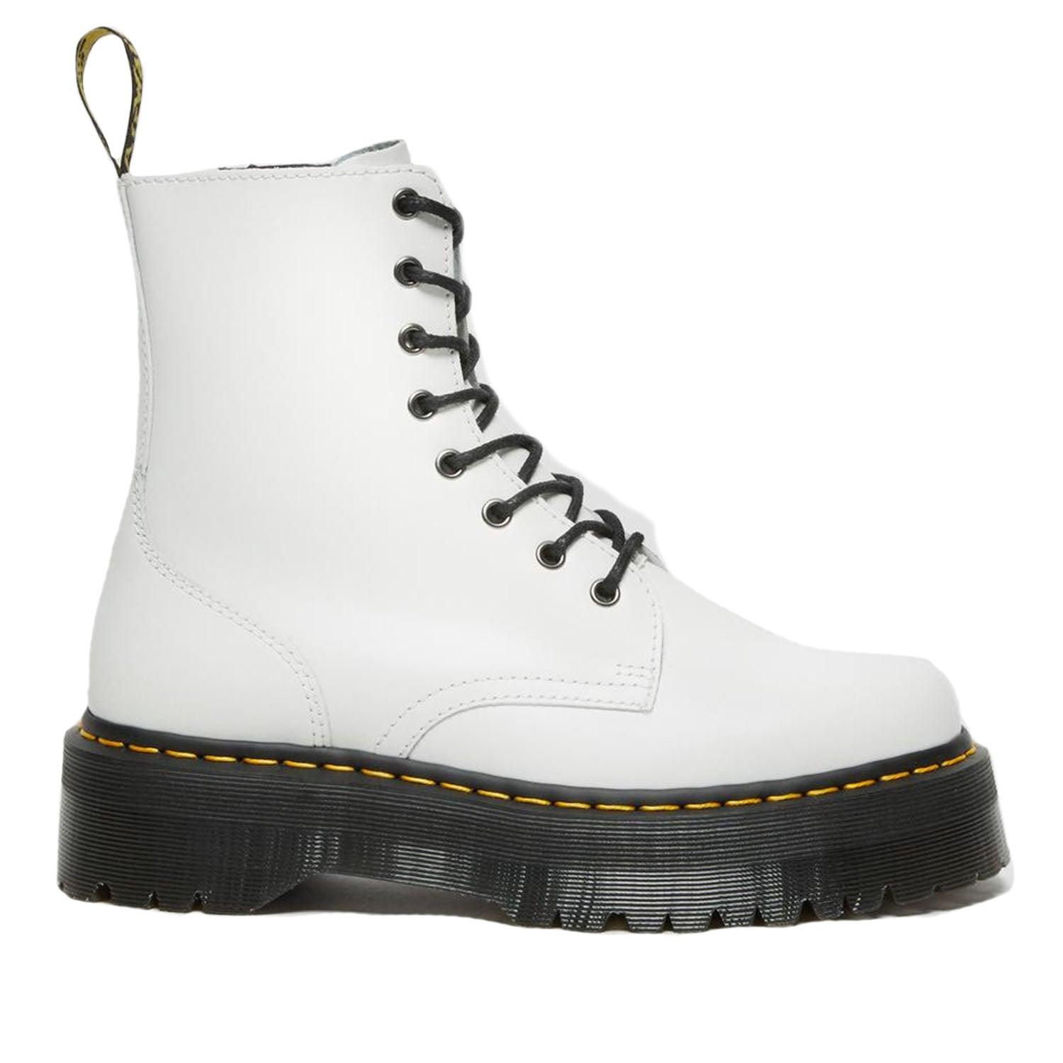 DR. MARTENS JADON 8 EYE WHITE BOOTS - Como Store