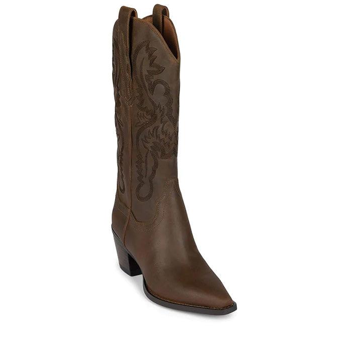JEFFREY CAMPBELL DAGGET BROWN WASHED BOOTS - Como Store