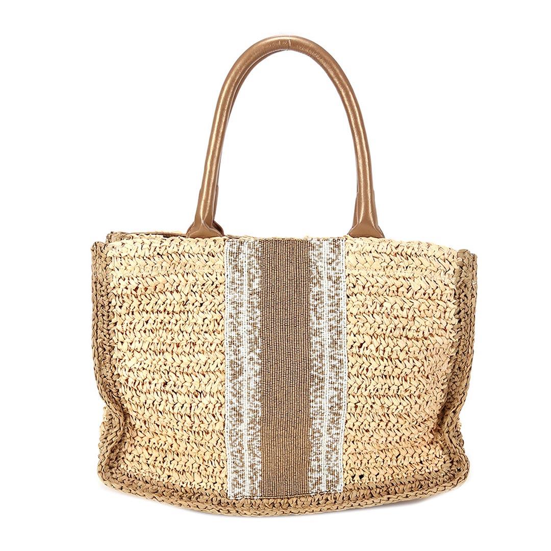 DE SIENA CAPRI RAFFIA GOLD BAG – Como Store