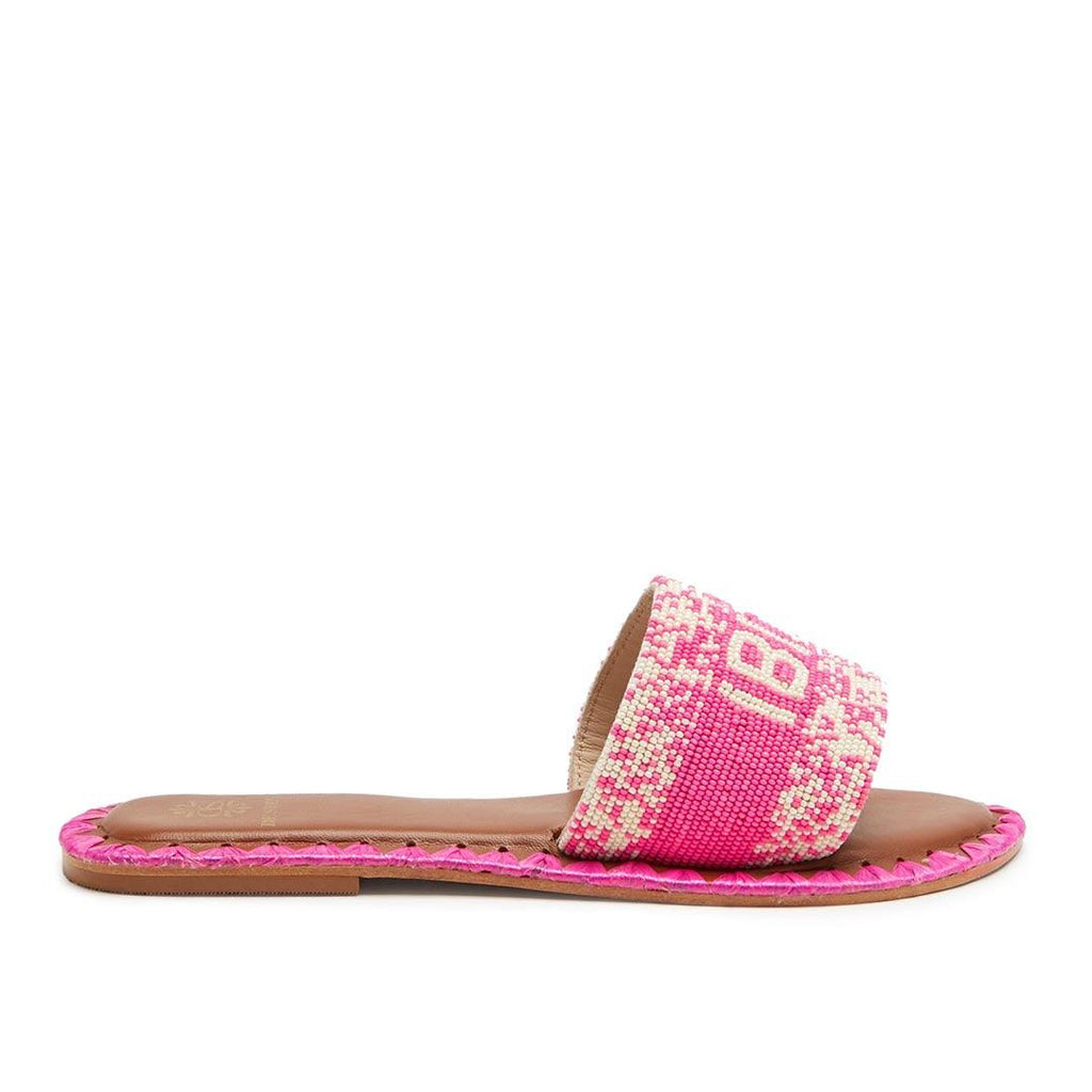 DE SIENA IBIZA BEADED FUSCHIA FLATS - Como Store