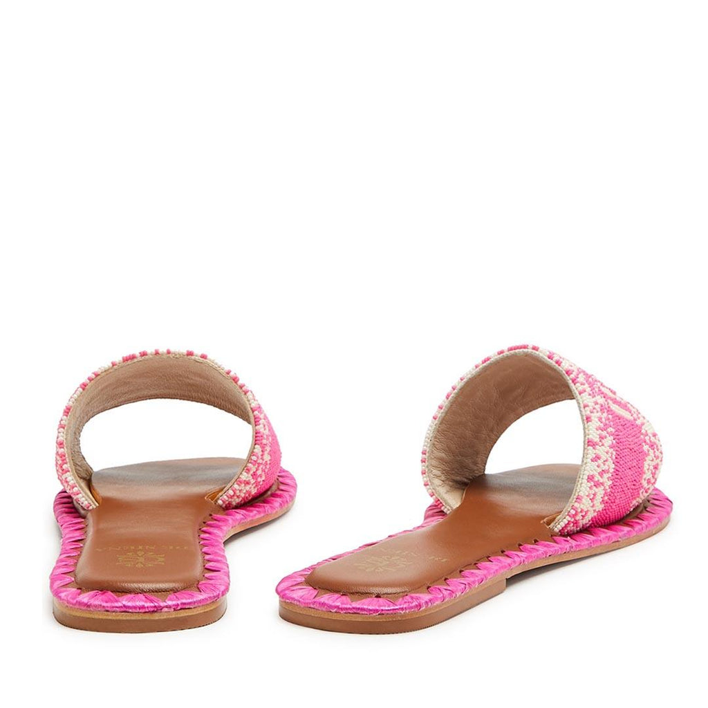 DE SIENA IBIZA BEADED FUSCHIA FLATS - Como Store