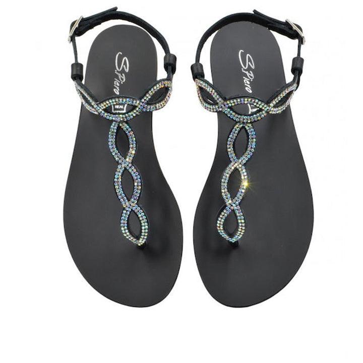 S.PIERO E1-096 BLACK SANDALS - Como Store