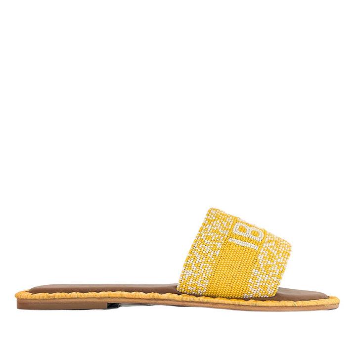 DE SIENA IBIZA BEADED YELLOW FLATS - Como Store