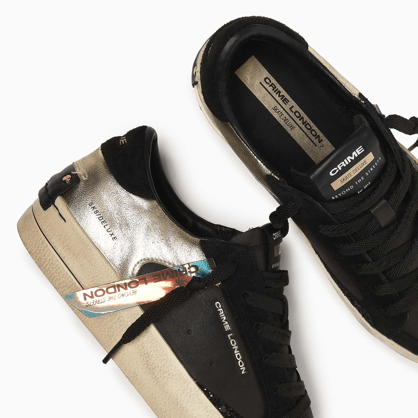 CRIME LONDON SK8 DELUXE BLK SNEAKERS - Como Store