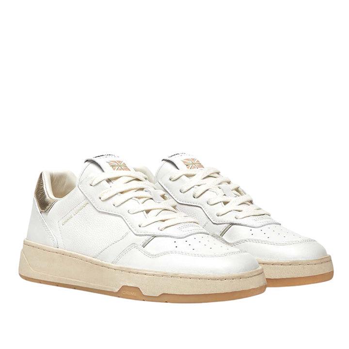 CRIME LONDON TIMELESS WHITE/GOLD SNEAKERS - Como Store