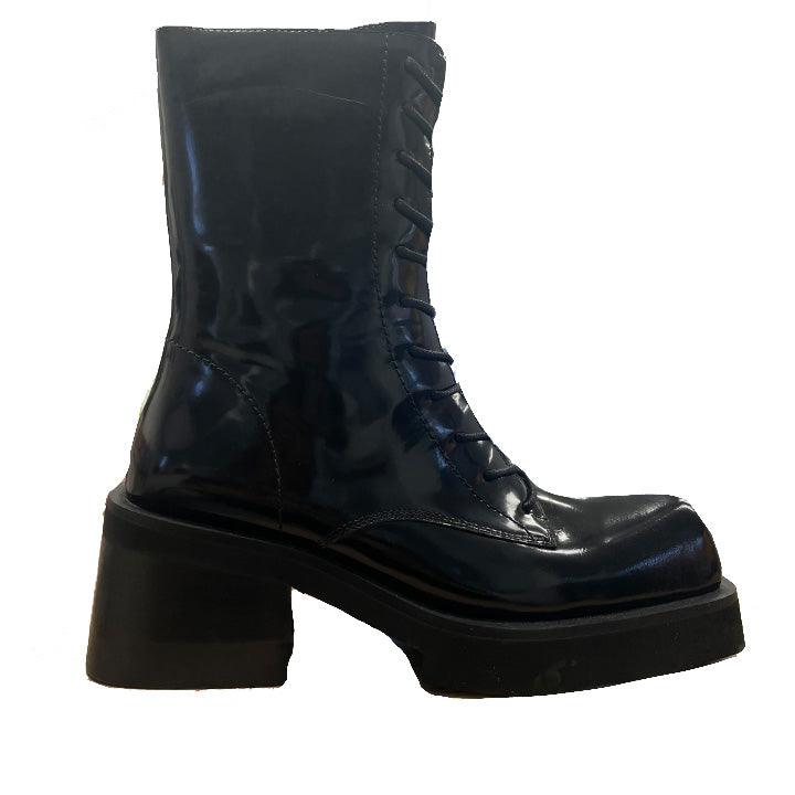JEFFREY CAMPBELL ACADEMIX BLACK BOOTS - Como Store