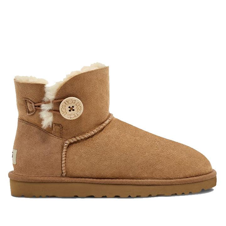 UGG MINI BAILEY BUTTON II CHESTNUT BOOTS - Como Store