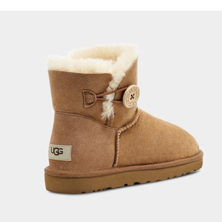 UGG MINI BAILEY BUTTON II CHESTNUT BOOTS - Como Store