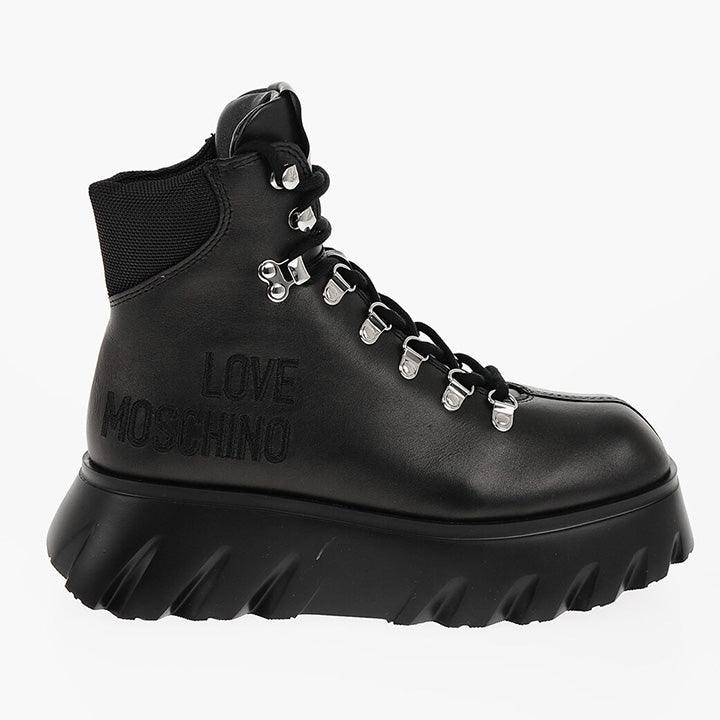 LOVE MOSCHINO LACE UP ANKLE BOOTS - Como Store