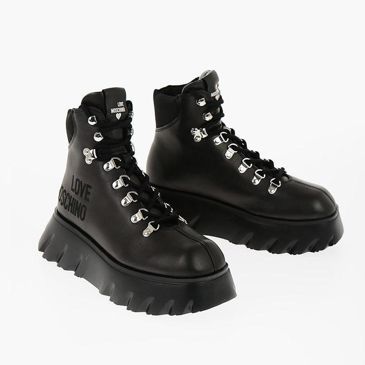 LOVE MOSCHINO LACE UP ANKLE BOOTS - Como Store
