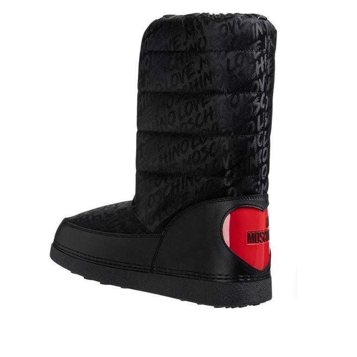 LOVE MOSCHINO SKI LEATHER BRANDED BOOTS - Como Store