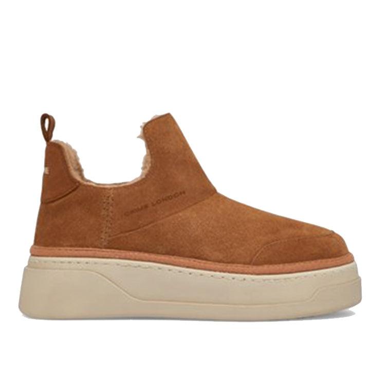 CRIME LONDON FLUFFY ANKLE CAMEL BOOTS - Como Store