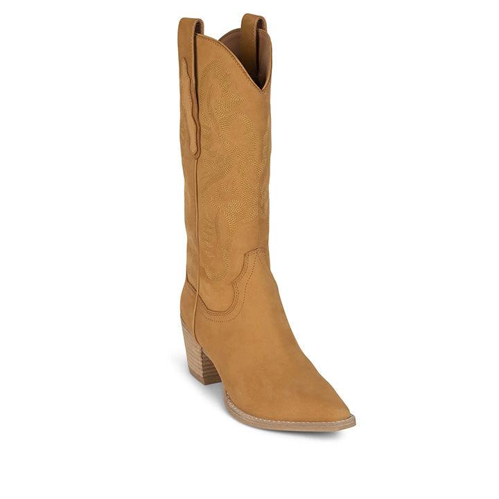 JEFFREY CAMPBELL - TAN NUBUCK DAGGET BOOTS - Como Store