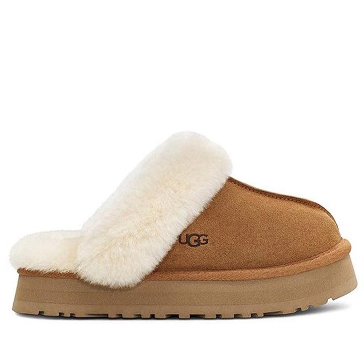 UGG DISQUETTE CHESTNUT SLIDES - Como Store