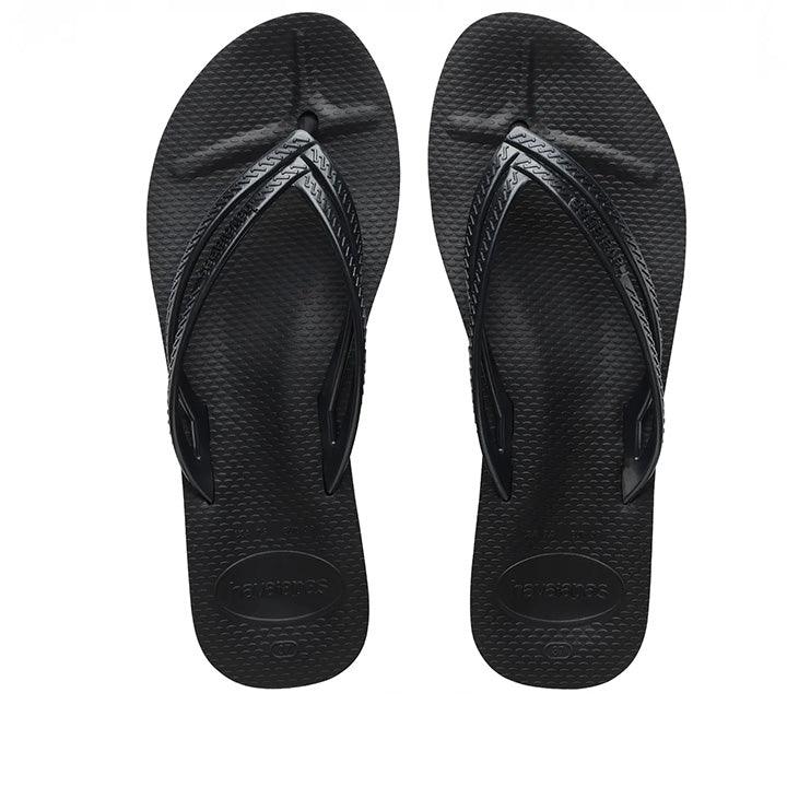 HAVAIANAS BLACK WEDGE DOUBLE BANDED - Como Store