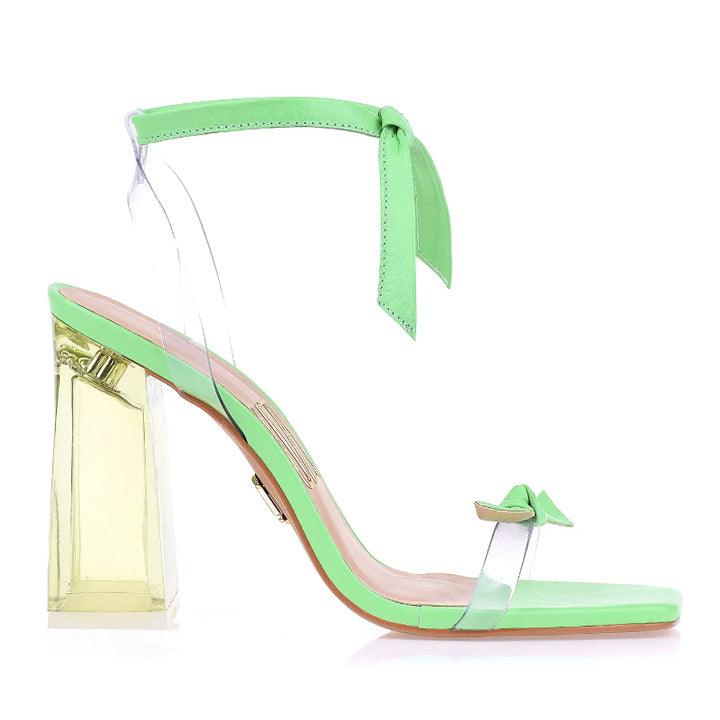 UZA GREEN TRANSPLEX HEELS - Como Store
