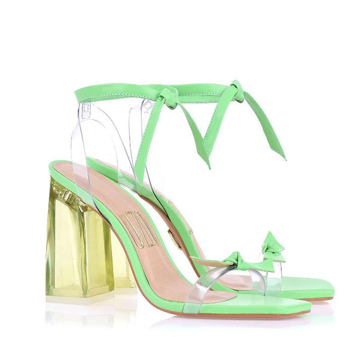 UZA GREEN TRANSPLEX HEELS - Como Store