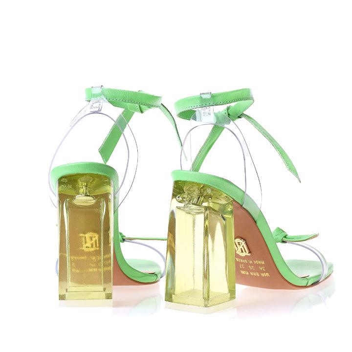 UZA GREEN TRANSPLEX HEELS - Como Store