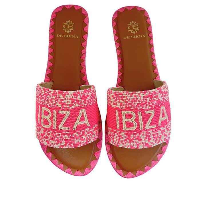 DE SIENA IBIZA BEADED FUSCHIA FLATS - Como Store