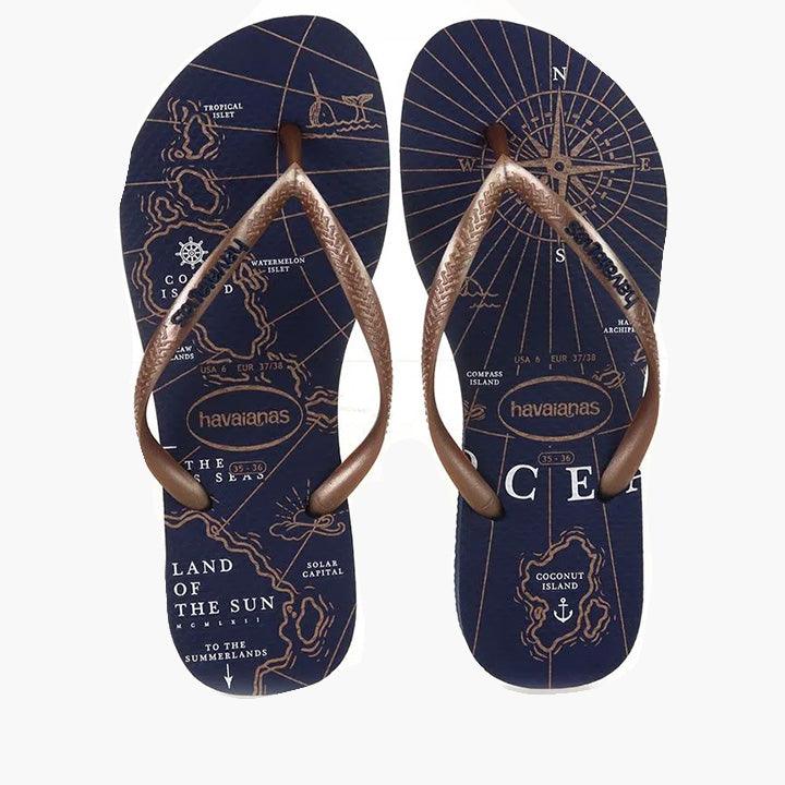 HAVAIANAS SLIM NAUTICAL NAVY BLUE Como Store