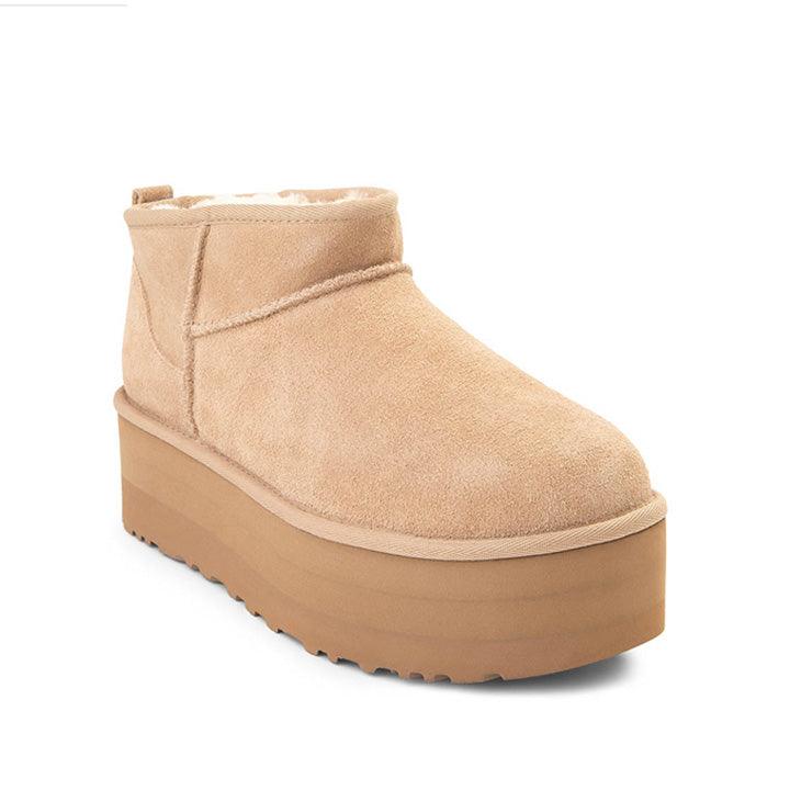 UGG ULTRA MINI LIGHT BEIGE PLATFORM BOOTS - Como Store