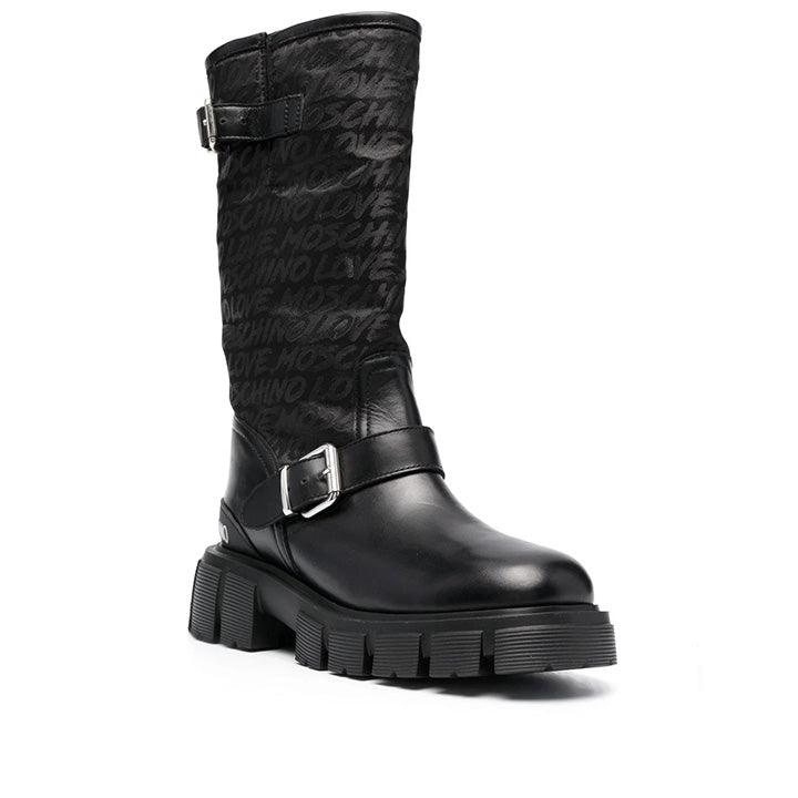 LOVE MOSCHINO JACQUARD BRANDED BOOTS - Como Store