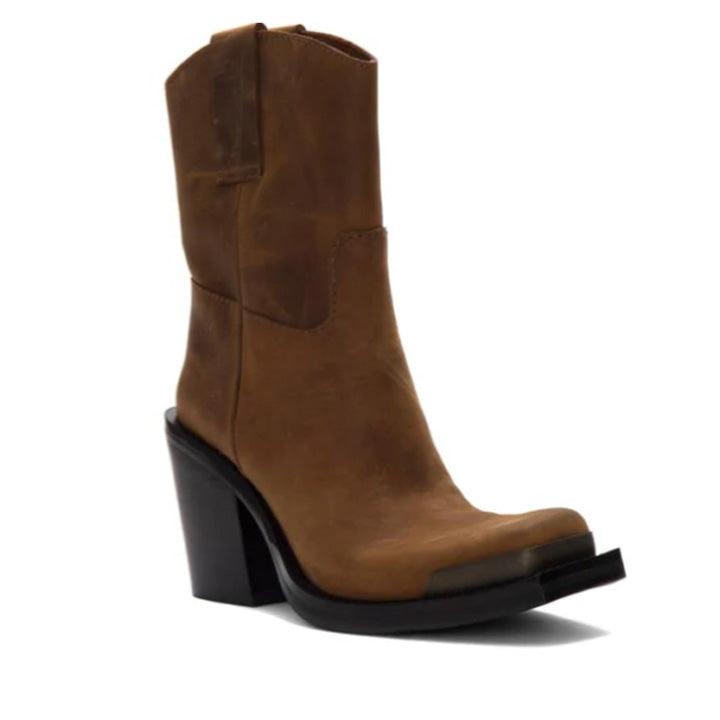JEFFREY CAMPBELL MYSTERIA BROWN BOOTS - Como Store
