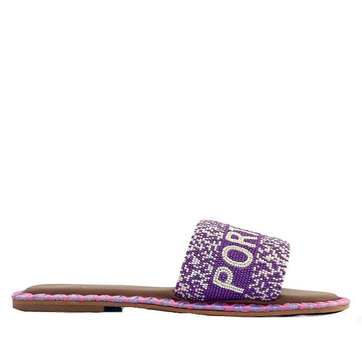 DE SIENA PORTOFINO BEADS PURPLE FLATS - Como Store