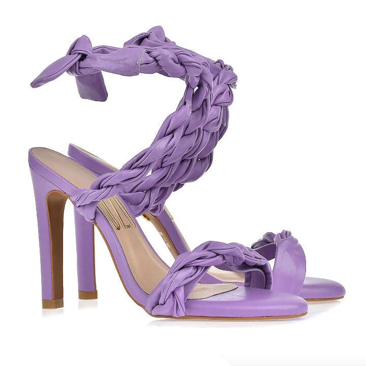 UZA LAVENDE BRAIDED HEELS - Como Store