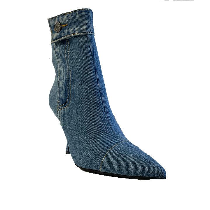 JEFFREY CAMPBELL THE BLUES DENIM BOOTS - Como Store