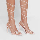 PUBLIC DESIRE VALENCIA HEELS PINK PATENT - Como Store