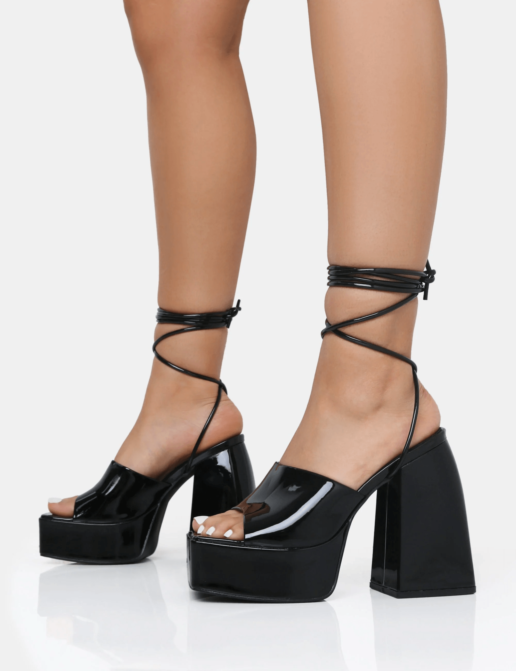 PUBLIC DESIRE - ORCHID BLACK PATENT HEELS - Como Store