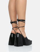 PUBLIC DESIRE - ORCHID BLACK PATENT HEELS - Como Store