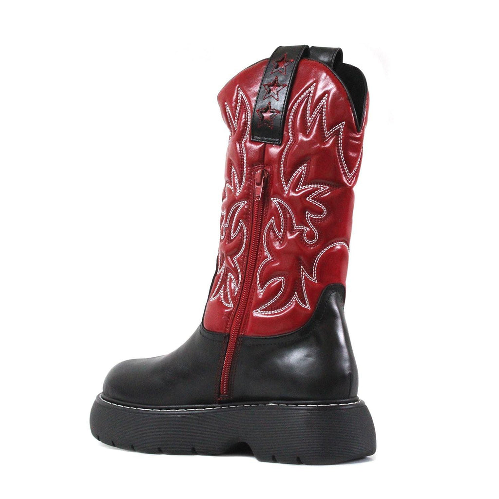 Jeffrey Campbell COWBOY BLACK RED BOOTS - Como Store