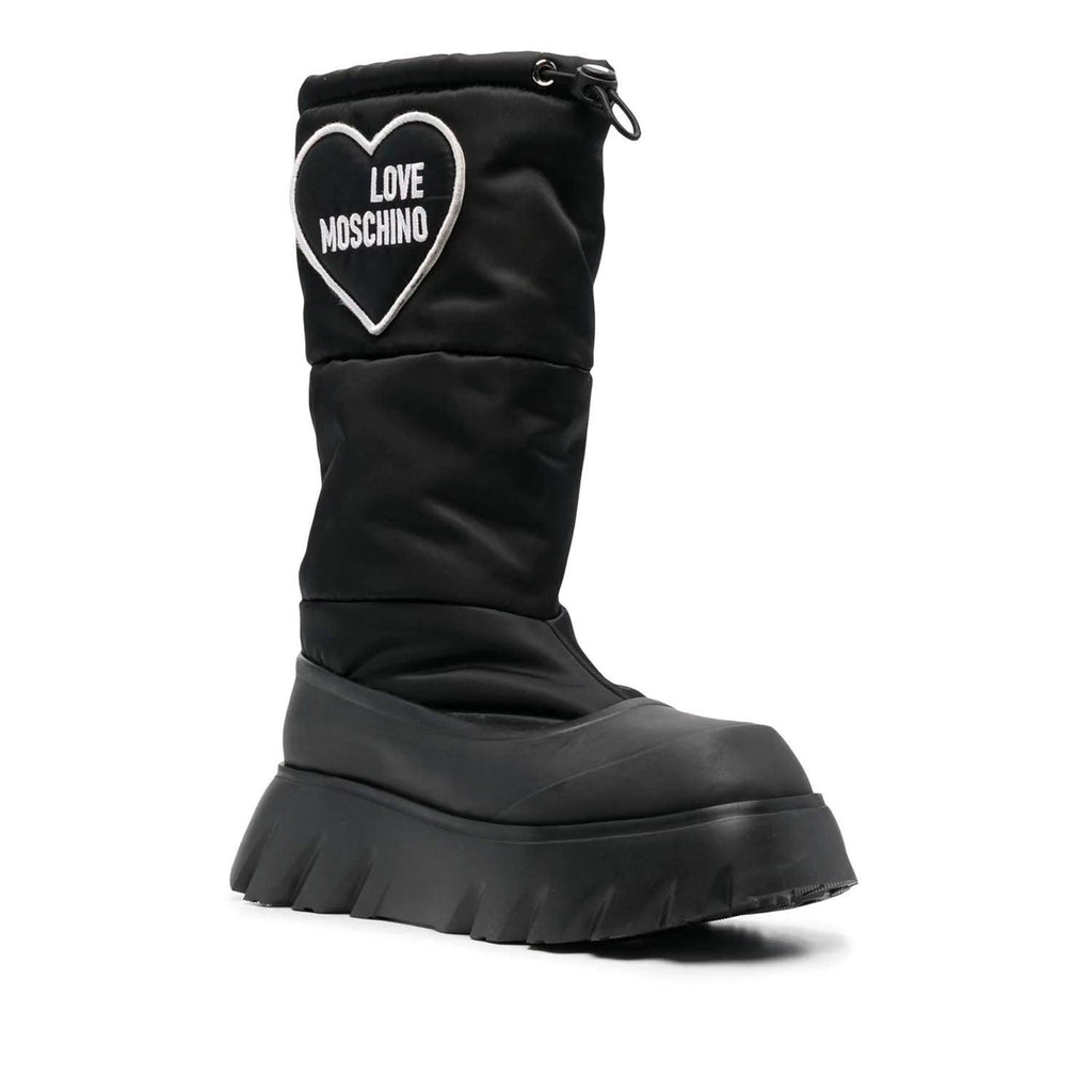 LOVE MOSCHINO PADDED HEART PATCH BOOTS - Como Store