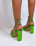 PUBLIC DESIRE - FUTURE GREEN METALLIC HEELS - Como Store