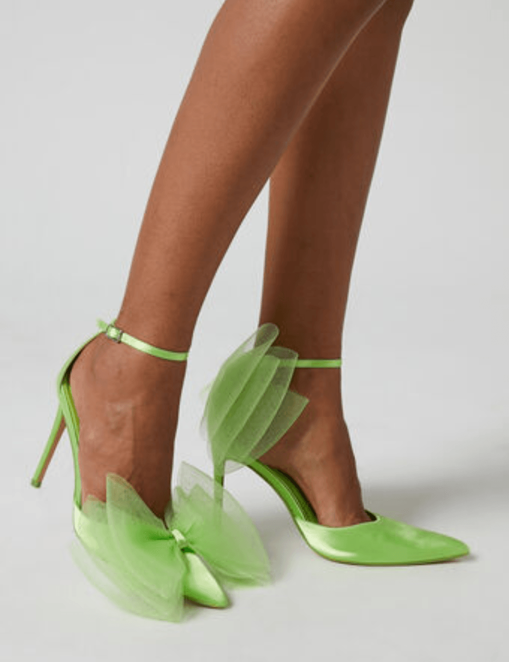 PUBLIC DESIRE - BELLE LIME SATIN HEELS - Como Store