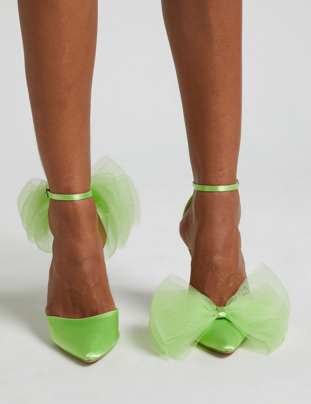 PUBLIC DESIRE - BELLE LIME SATIN HEELS - Como Store
