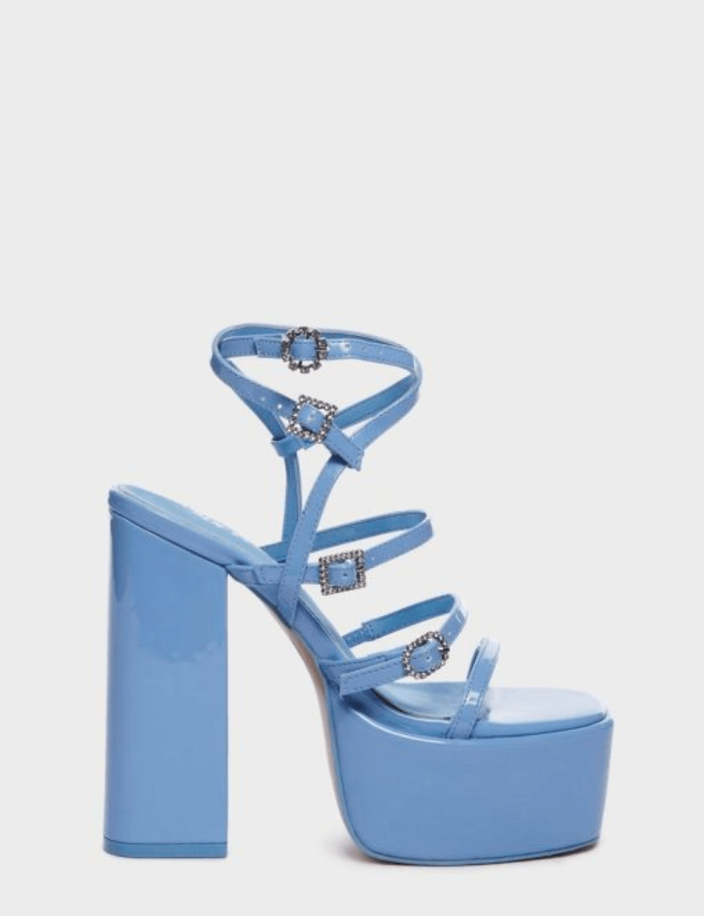 PUBLIC DESIRE - BABY BLUE PATENT HEELS - Como Store