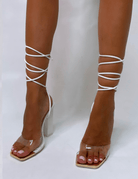 PUBLIC DESIRE - DATE NIGHT WHITE PATENT CROC HEELS - Como Store