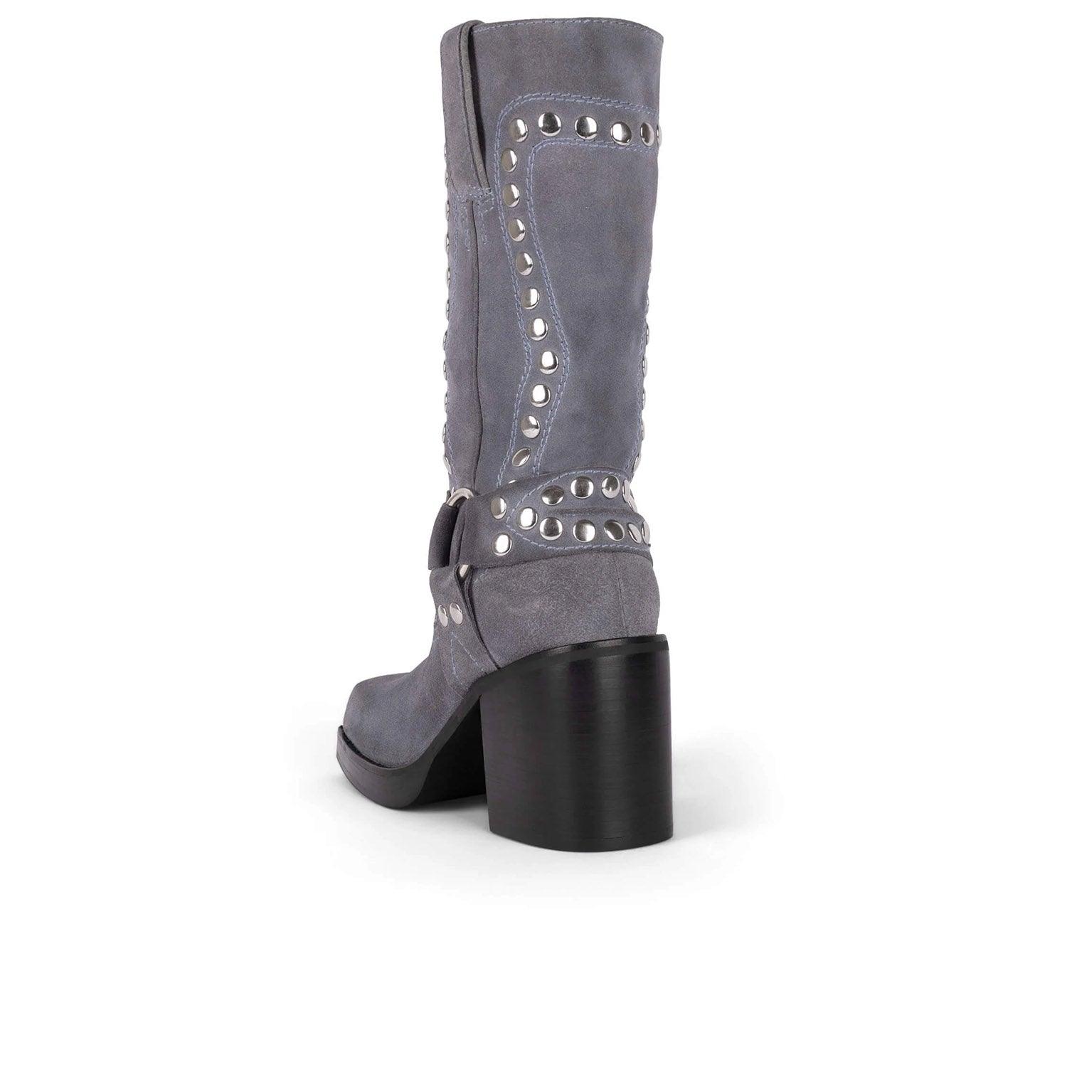 JEFFREY CAMPBELL - JUVENILE-S DUSTY BLUE SUEDE SILVER - Como Store