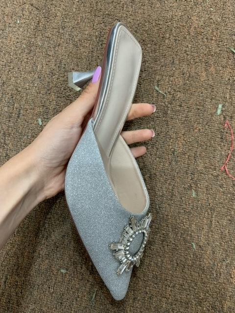 SHEIN SILVER GLITTER OPEN - Como Store