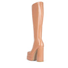 JEFFREY CAMPBELL KICKIN IT DOUBLE STACKED PLATFORM BOOTS PINK - Como Store